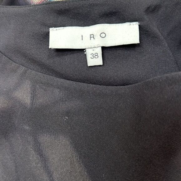 IRO Silk Ruched Cybelle Prism Print Sheath Midi Dress - Picture 7 of 8